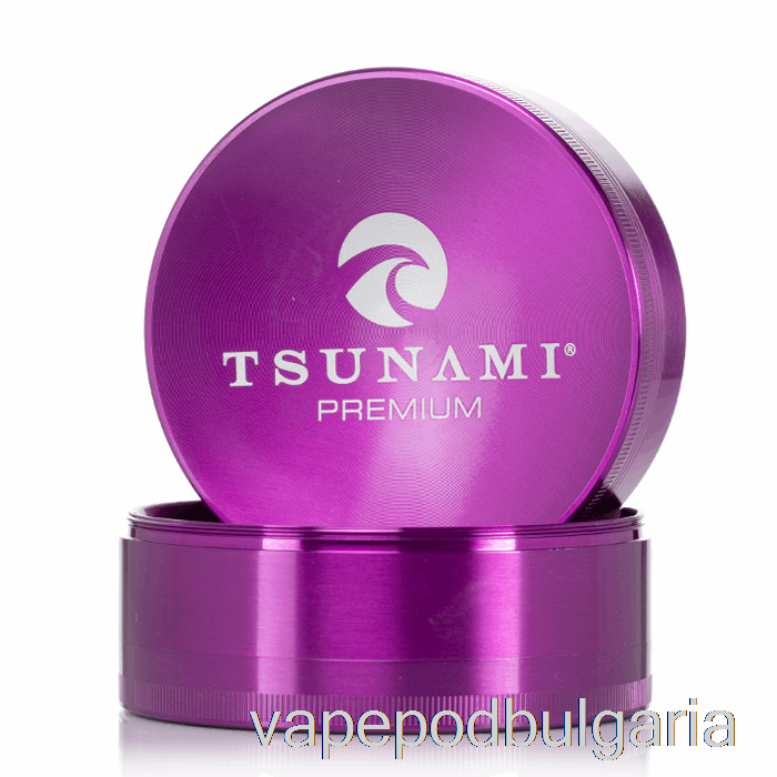 Vape 10000 Дръпки Tsunami 3.9inch 4-piece Sunken Top Grinder Purple (100mm)